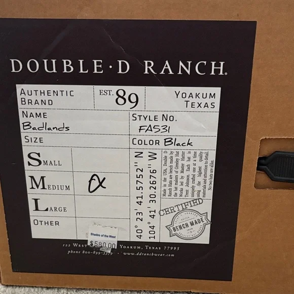 Double D Ranch Badlands rancher hat turquoise silver concho black - Picture 6 of 10